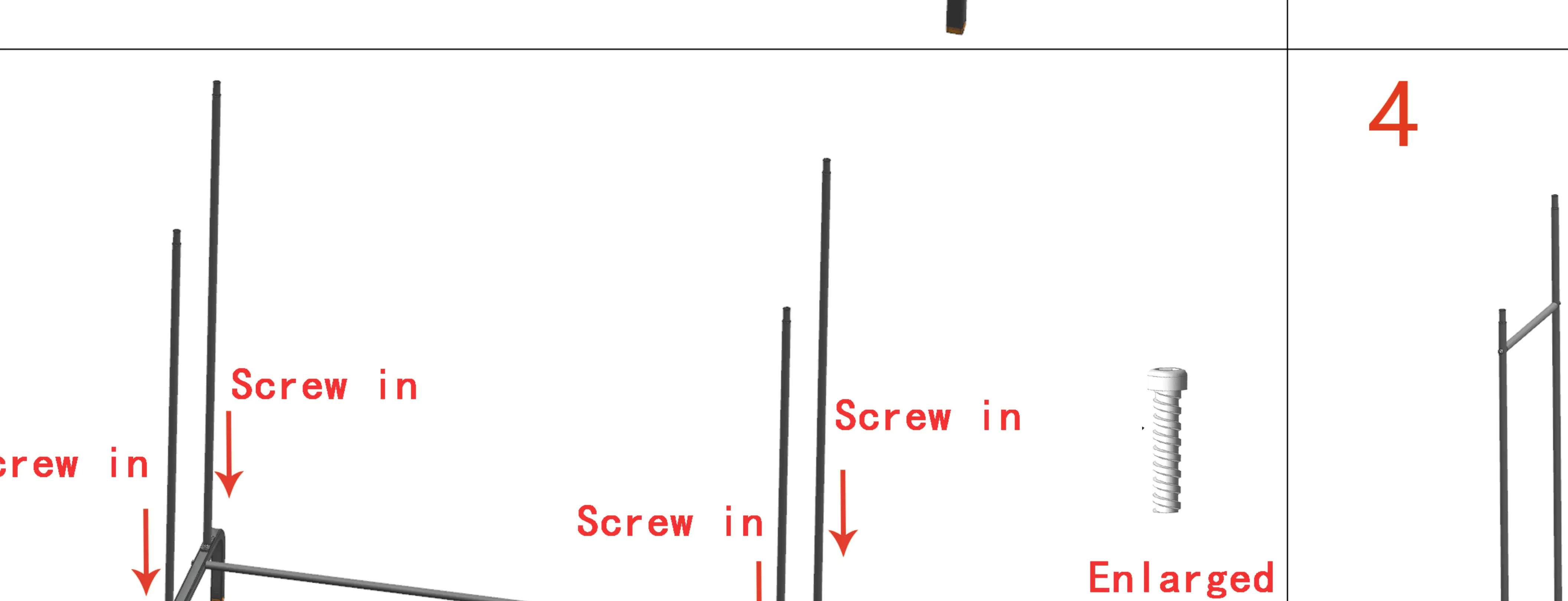 Step 3: Attaching vertical poles