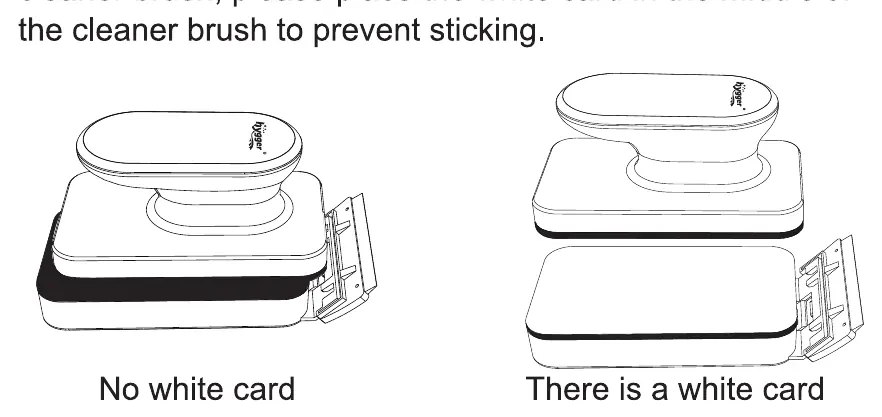 Using the white card to prevent magnets from sticking
