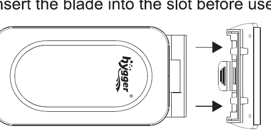 Inserting the blade into the slot