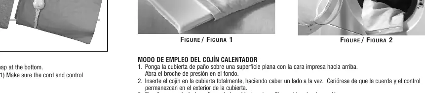 Inserting the heating pad into the cloth cover