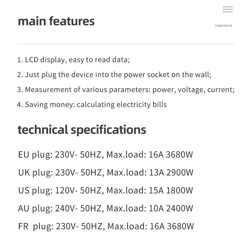 Product dimensions