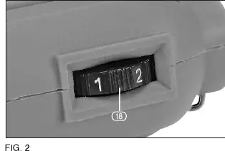 Variable speed control dial (Fig. 2)