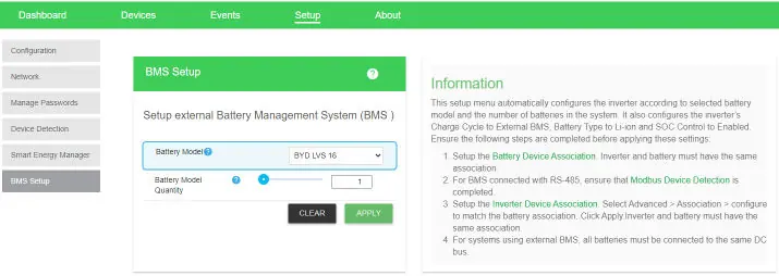 BMS Setup UI