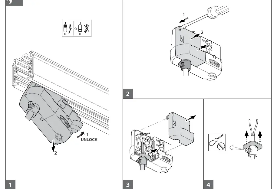Track-mounted disassembly steps