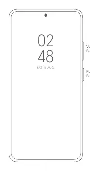 Xiaomi 14 device layout showing buttons and ports
