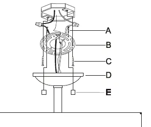 Wiring diagram (Fig. 2) showing the mounting strap and wire connections.
