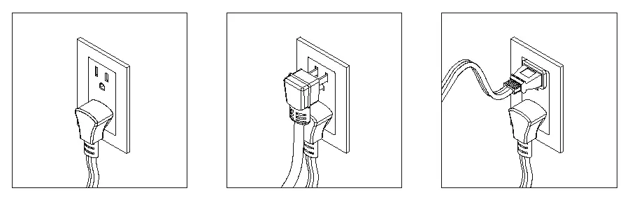Correct and incorrect power connection