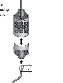 Insulation housing and cable entry diagram.