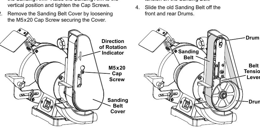 Sanding belt replacement