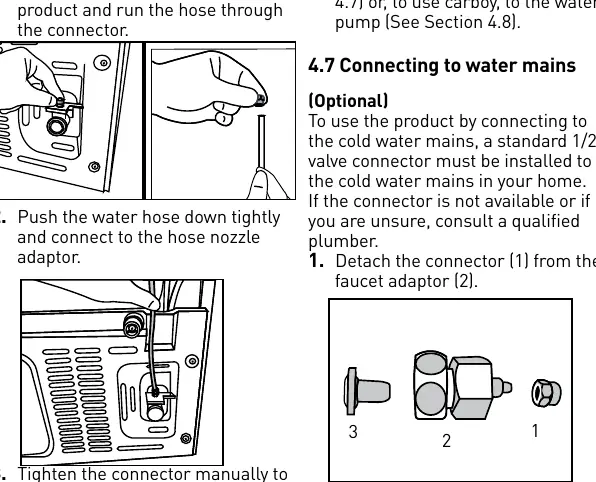 Connecting water hose