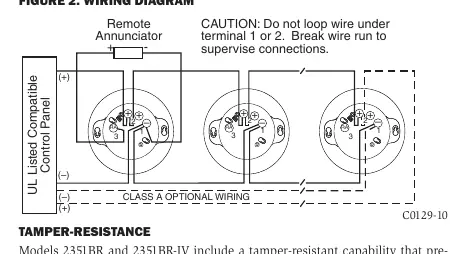 Wiring diagram for the smoke sensor.