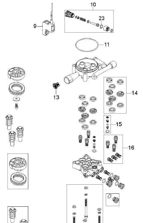 Pump assembly exploded diagram