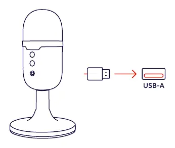 Connecting the microphone via USB-A