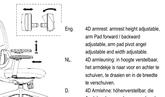 4D Armrest adjustments