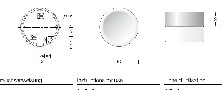 Dimension drawing of the BEGA 23967.2 luminaire.