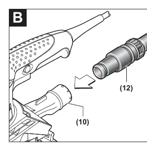 External dust extraction (B).
