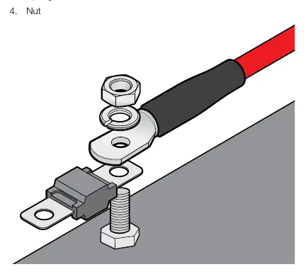 Exploded view of the fuse holder assembly order.