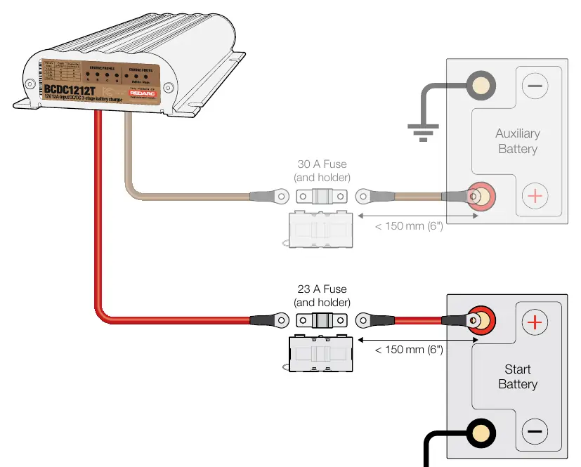 Wiring diagram for BCDC1212T installation.