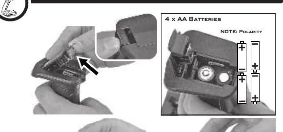 Installing AA batteries in the controller