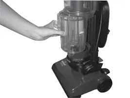 Removing the filter cup.