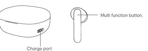 Earbud and charging case controls