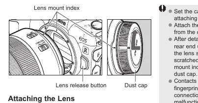 Attaching the lens