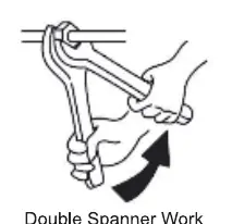 Using a torque wrench for flare nut tightening.