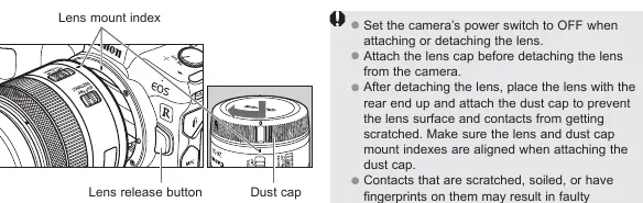 Attaching the lens