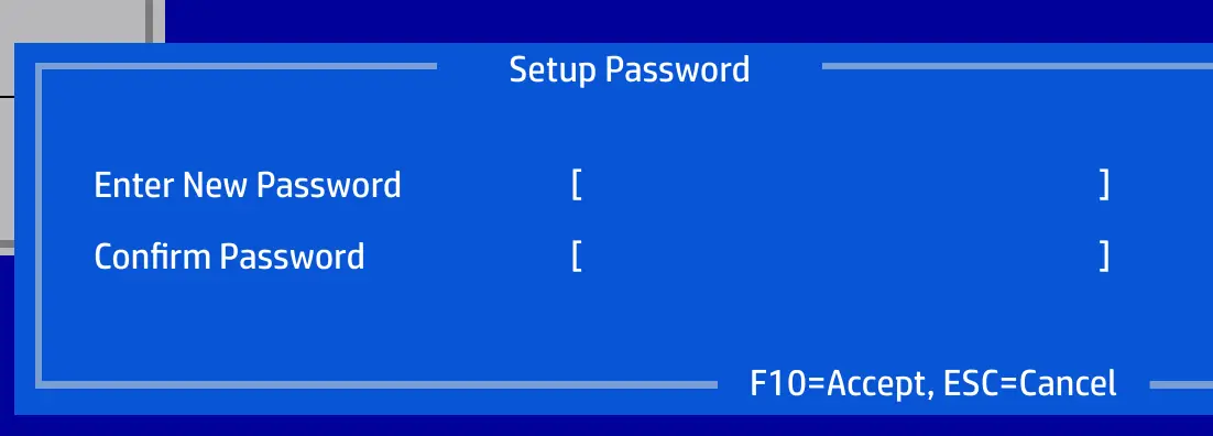 Setup Password Configuration