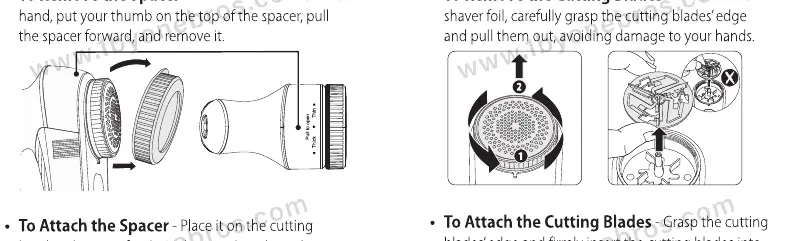 Removing and attaching the spacer