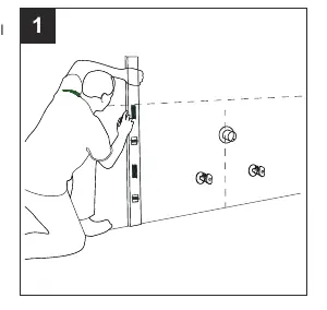 Step 1: Marking the wall for vanity placement.