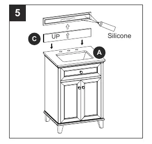 Step 5: Mounting the backsplash.