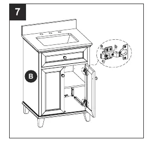 Step 7: Door hinge adjustment.