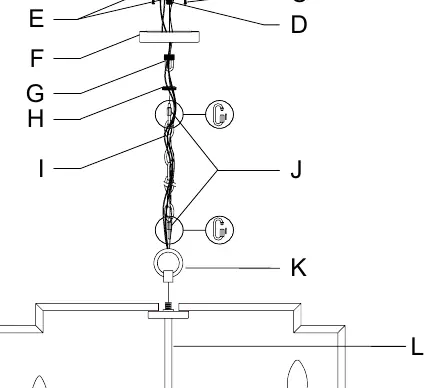 Assembly diagram showing the fixture components and chain connection.