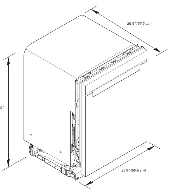 Product dimensions diagram