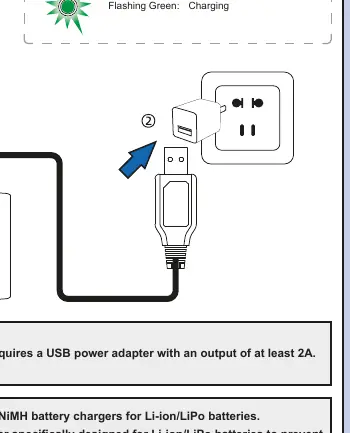 Battery charging LED status