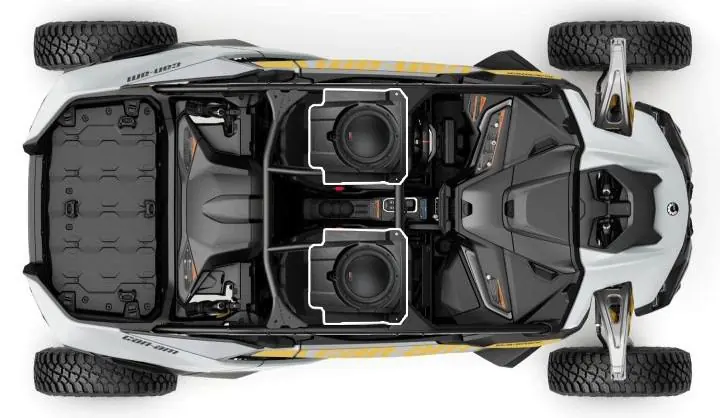 Top view of subwoofer placement.