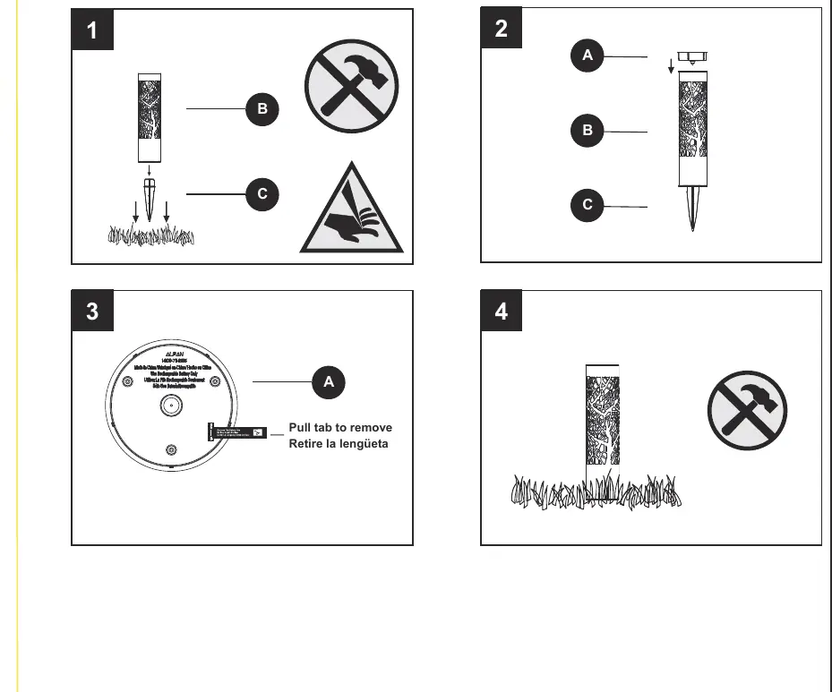 Installation steps for the LED path light