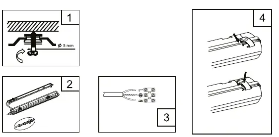 Installation steps for the luminaire