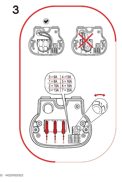 Wiring and current setting configuration