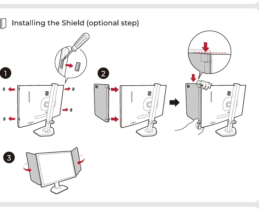 Installing the optional shield