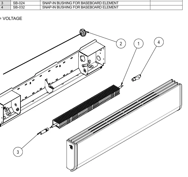 Replacement components diagram