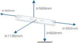 Mounting bracket dimensions and clearance requirements