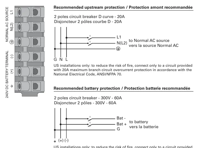 Wiring diagrams and protection