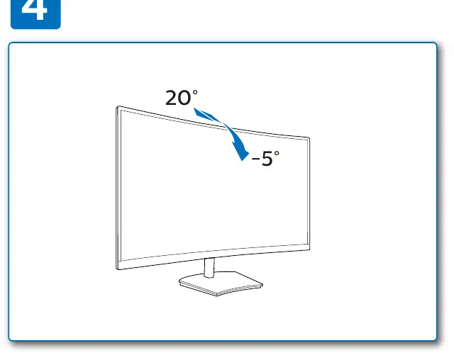 Tilt adjustment range (-5° to 20°)