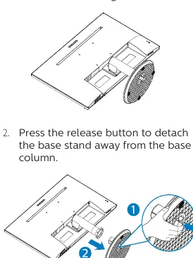 Removing the base for VESA mounting