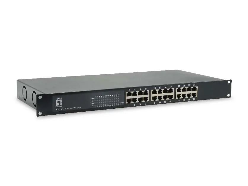 Front view of the GEP-2421W630 switch showing 24 ports.