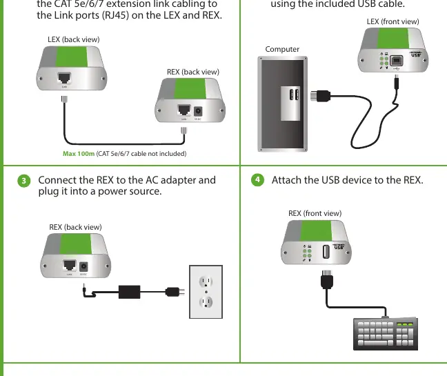 Connection diagram for LEX and REX units