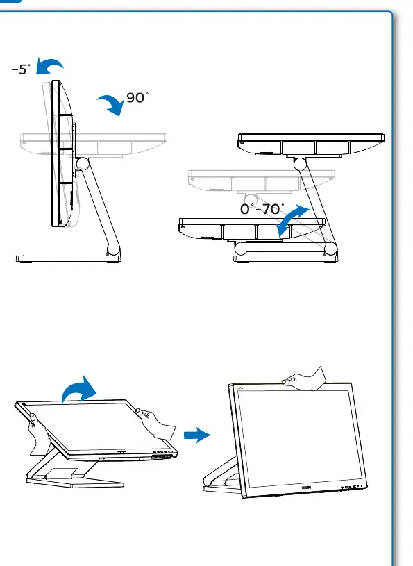 Monitor stand tilt adjustment range