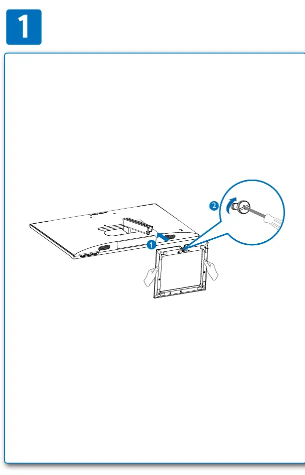 Attaching the stand to the monitor